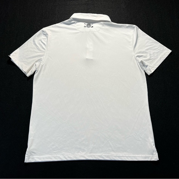 Tattoo Golf Cool-Stretch Polo Shirt Men’s Medium White Performance Skull Logo - Picture 6 of 7